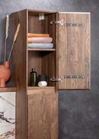 kolomkast badkamer voor handdoeken hout scharnier